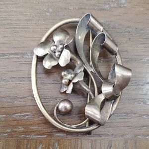 Vintage 1940s Sterling daffodil Trumpet Flower Carl Art Brooch. Patten 130141